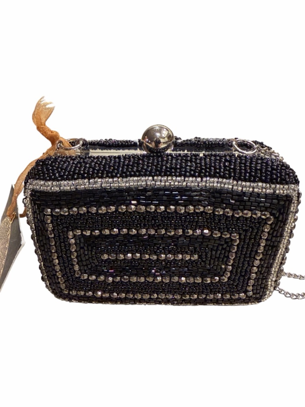 From India to You Beaded Camera Clutch/crossbody with Rhinestone Accent - Picture 3 of 6